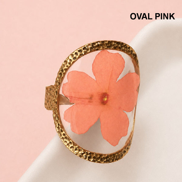 18K STAINLESS STEEL TARNISH FREE FLORAL RINGS | 40R104