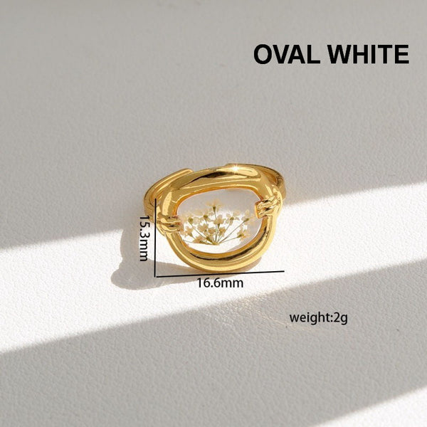 18K STAINLESS STEEL TARNISH FREE FLORAL RINGS | 40R104