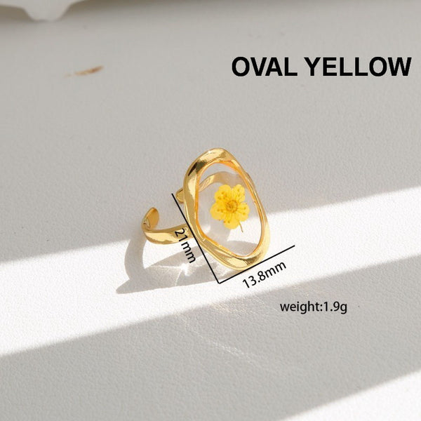 18K STAINLESS STEEL TARNISH FREE FLORAL RINGS | 40R104