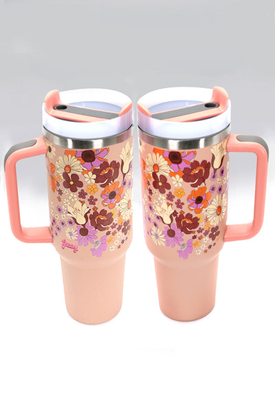 40oz STAINLESS STEEL TUMBLER FLOWERS