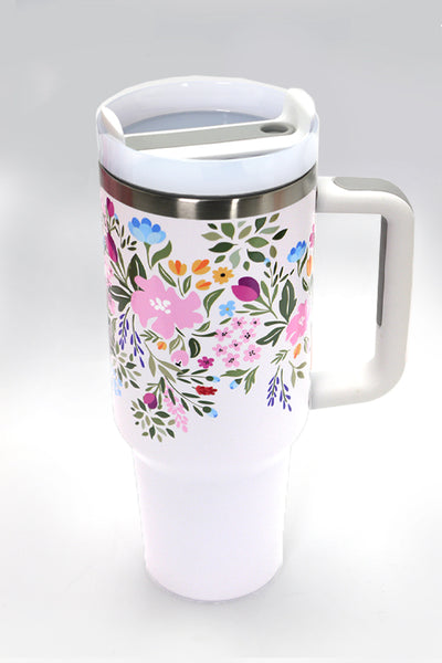 40oz STAINLESS STEEL TUMBLER FLOWERS