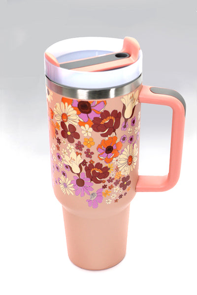 40oz STAINLESS STEEL TUMBLER FLOWERS