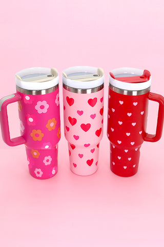 40oz STAINLESS STEEL TUMBLER HEART & DAISY | TB40OZ