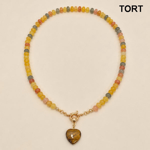 Natural Stone Semi-Precious Glass Mixed Necklace | 40NK9702