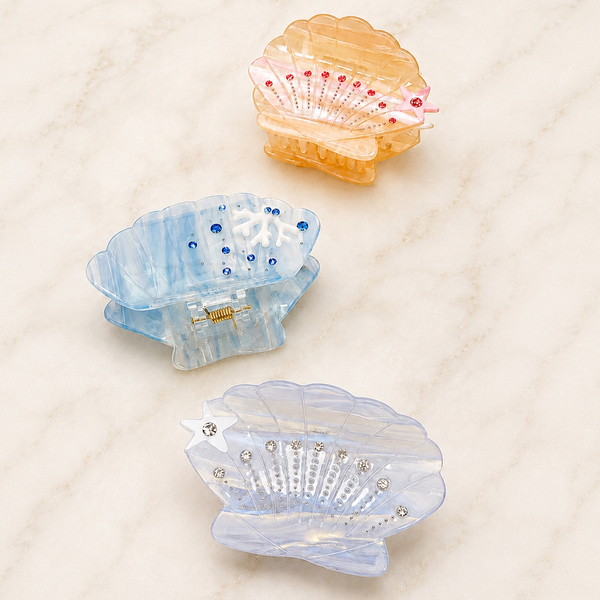 Seashell Rhinestone Acetate Hair Claw Clip | 40H1135