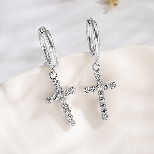 18K STAINLESS STEEL WATERPROOF TARNISH FREE HOOPS | 40E365