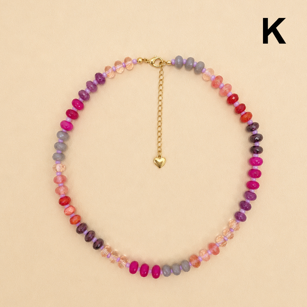 Natural Stone Semi-Precious Glass Mixed Necklace | 40NK9694