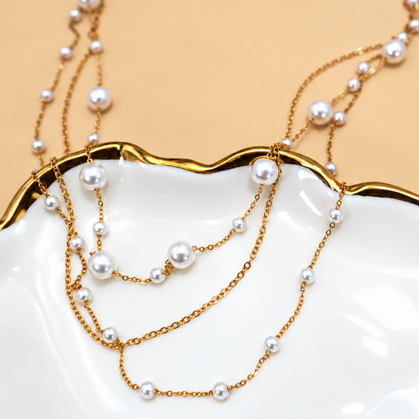 18K STAINLESS STEEL TARNISH FREE LAYERED NECKLACE | 40NK9551