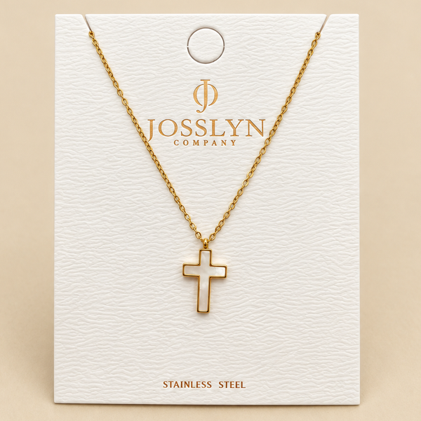 18K STAINLESS STEEL TARNISH FREE CROSS NECKLACE | 40NK9485