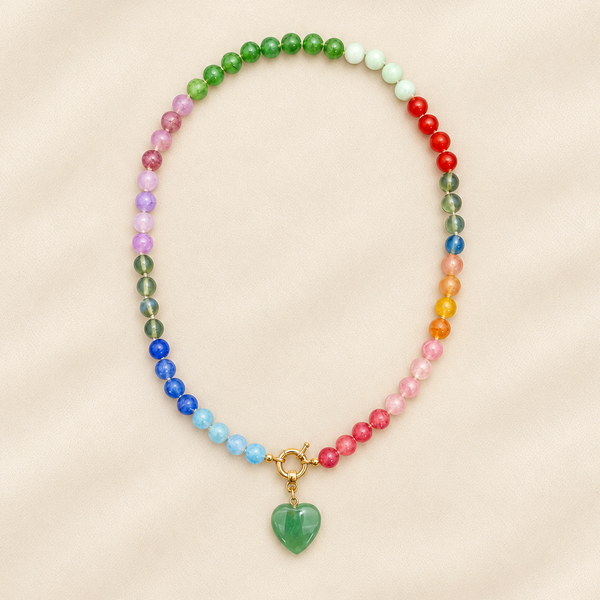Natural Stone Semi-Precious Glass Mixed Necklace | 40NK9702