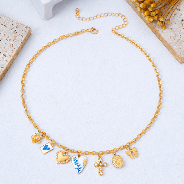 Vintage Coquette Multi-Charm Link Necklace | 80N93423