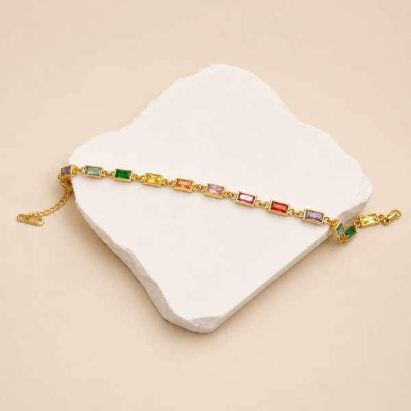 18K STAINLESS STEEL RAINBOW CRYSTAL BRACELET | 40B5265