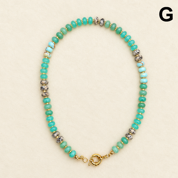 Natural Stone Semi-Precious Glass Mixed Necklace | 40NK9659