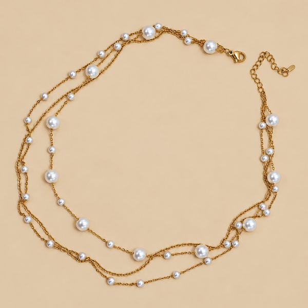 18K STAINLESS STEEL TARNISH FREE LAYERED NECKLACE | 40NK9551