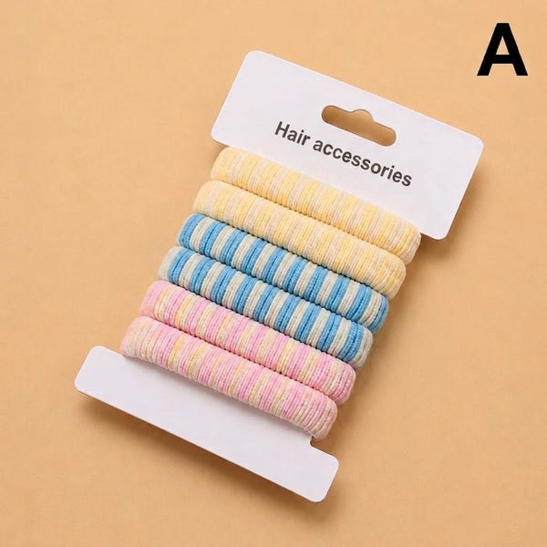 Striped Terry Hair Ties 6-Pc Set | 40S744