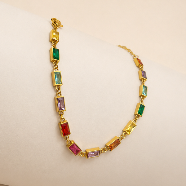 18K STAINLESS STEEL RAINBOW CRYSTAL BRACELET | 40B5265