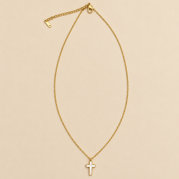 18K STAINLESS STEEL TARNISH FREE CROSS NECKLACE | 40NK9485