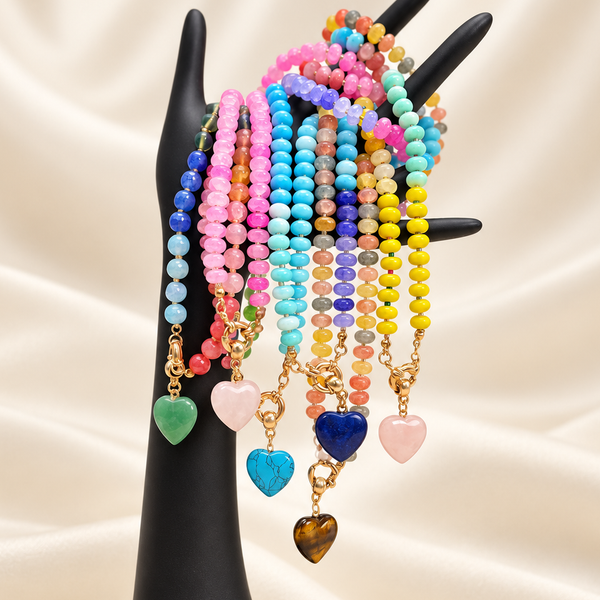 Natural Stone Semi-Precious Glass Mixed Necklace | 40NK9702