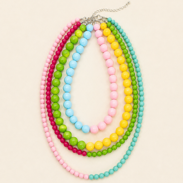 Multi Resin Beaded layered Necklaces | 40NK9756