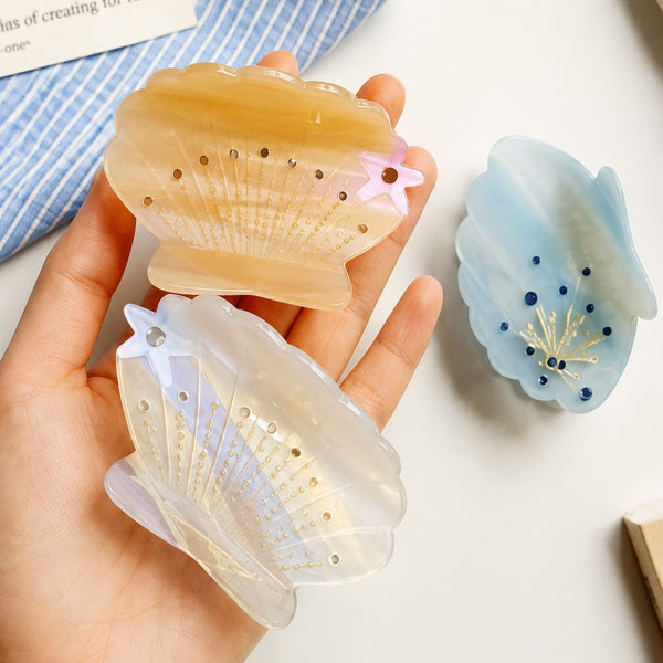 Seashell Rhinestone Acetate Hair Claw Clip | 40H1135