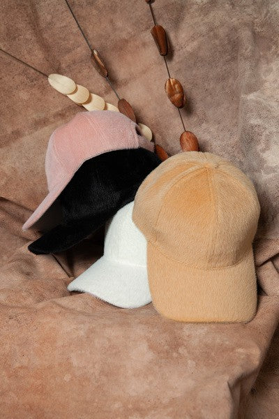 FAUX FUR COZY BASEBALL CAP | 40CP0018