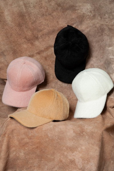 FAUX FUR COZY BASEBALL CAP | 40CP0018