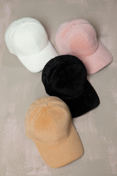 FAUX FUR COZY BASEBALL CAP | 40CP0018