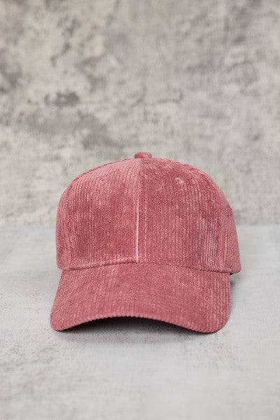 PLAIN CORDUROY BASEBALL CAP | 40CP016