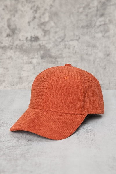 PLAIN CORDUROY BASEBALL CAP | 40CP016