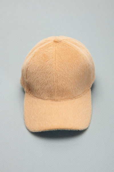 FAUX FUR COZY BASEBALL CAP | 40CP0018