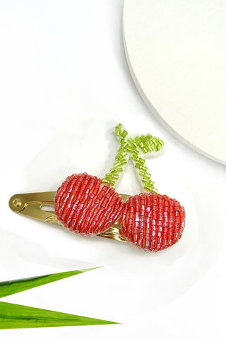 Cherry beaded hair clip | 25101453