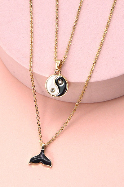 YINGYANG DOUBLE LAYER CHARM NECKLACE | 60N1119430