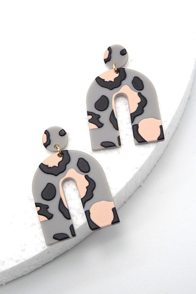 U-SHAPE ANIMAL PRINT ACRYLIC EAR | 40E024