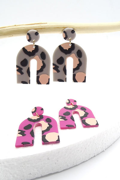 U-SHAPE ANIMAL PRINT ACRYLIC EAR | 40E024