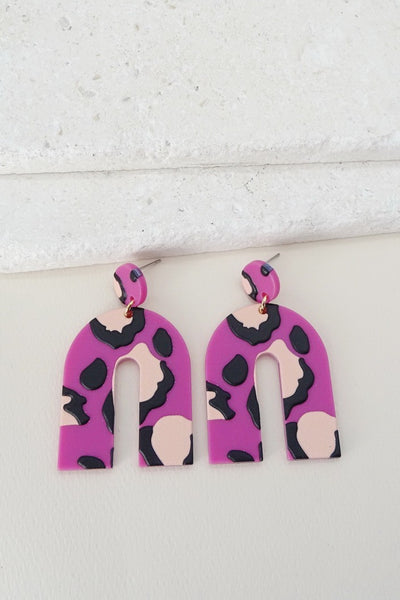 U-SHAPE ANIMAL PRINT ACRYLIC EAR | 40E024