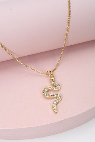 SNAKE RHINESTONE PENDANT NECKLACE | 31N21115