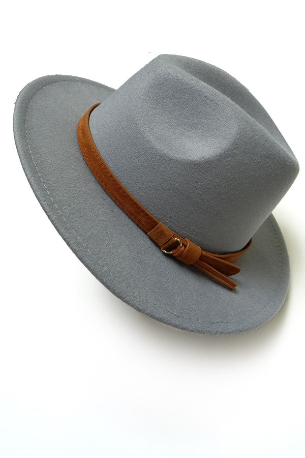 A VINTAGE CLASSIC FEDORA HAT BROWN TIE TRIM | 40HW304