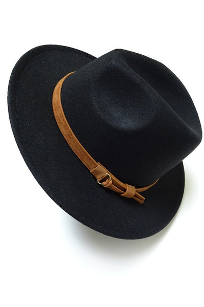 A VINTAGE CLASSIC FEDORA HAT BROWN TIE TRIM | 40HW304