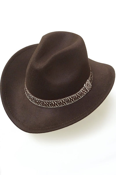 A VINTAGE CLASSIC COW BOY HAT WITH AZTEC TRIM | 40HW313