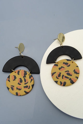 ANIMAL PRINT POLYMER CLAY DROP EARRINGS | 40E179