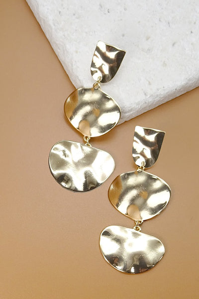 HAMMER SHINY LINEAR DROP EARRINGS | 31E21312