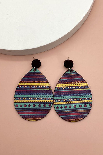 BOHO AZTEC TEARDROP WESTERN EARRINGS | 40E184