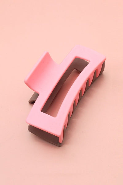 MATTE JUMBO COLOR BLOCK CLAW HAIR CLIP | 40H396