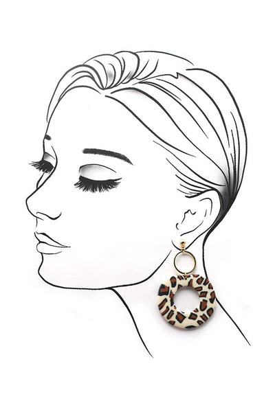 ANIMAL PRINT ROUND POLYMER EARRINGS | 40E197