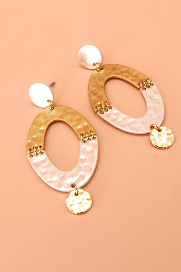 HAMMER OVAL DROP EARRINGS | 31E21584