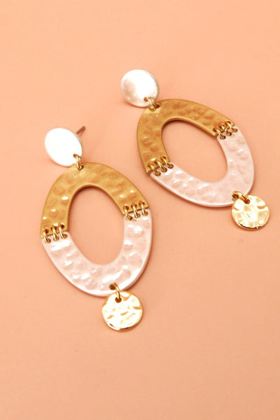 HAMMER OVAL DROP EARRINGS | 31E21584