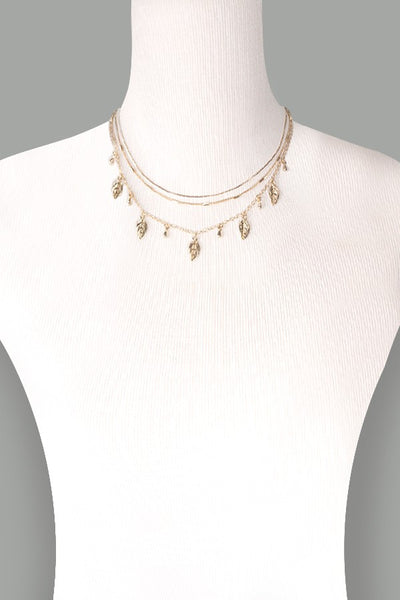 LEAF CHARM MULTILAYER NECKLACE | 47N19466