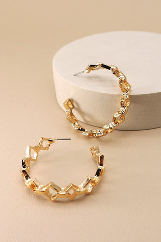 EDGY LINK HOOP EARRINGS | 31E21645