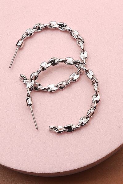 SUPER CUTE LINK HOOP EARRINGS | 31E21652