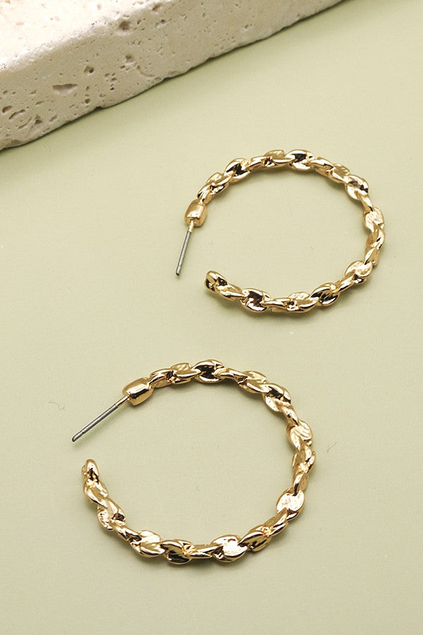 SUPER CUTE LINK HOOP EARRINGS | 31E21652